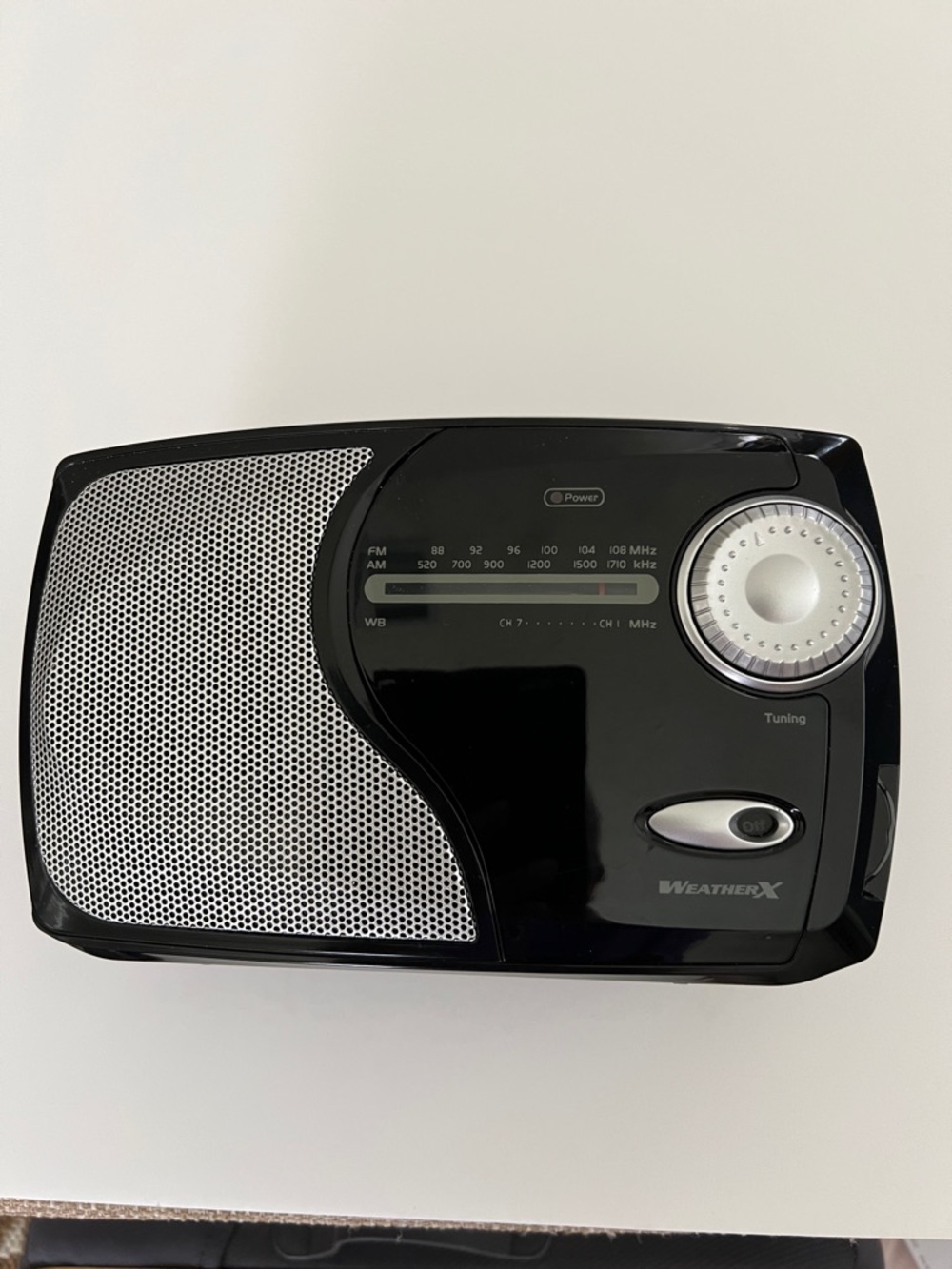 Portable AM/FM Weather Radio - Black & Silver by WeatherX